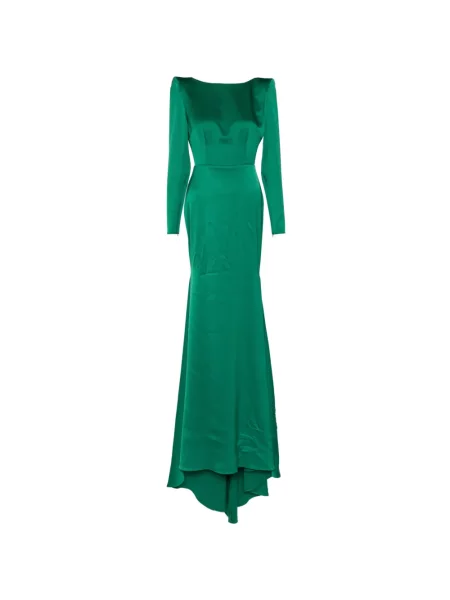Lung rochie Alex Perry cu mâneci lungi verde