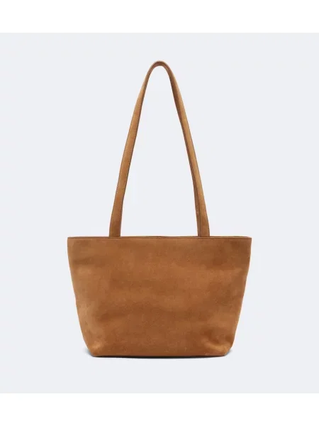 Szarvasbőr shopper táska The Row barna