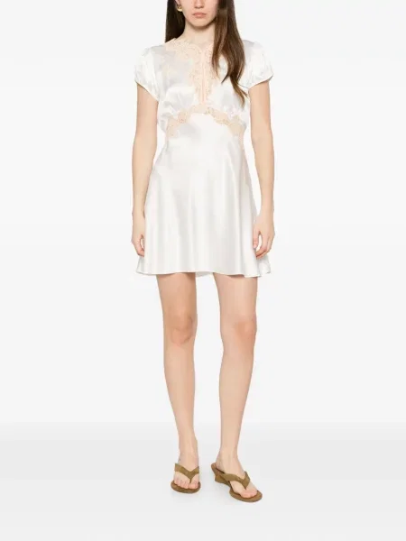 Rochie mini Dôen din dantelă alb