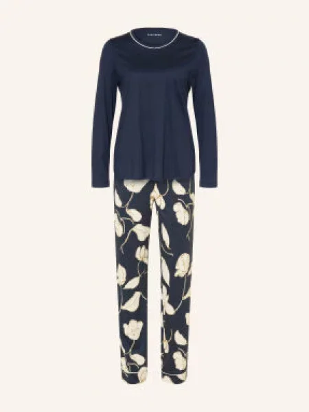 Schiesser Piżama Comfort Nightwear blau granatowa
