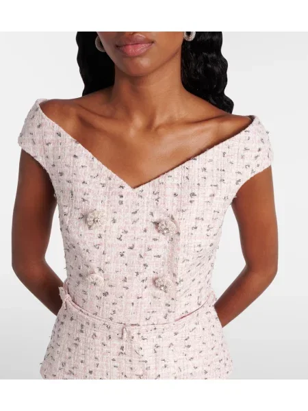 Rochie midi Self-portrait până la genunchi de costum bej