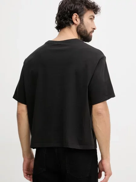 T-shirt o kroju relaxed fit z czystej bawełny Calvin Klein Jeans czarna