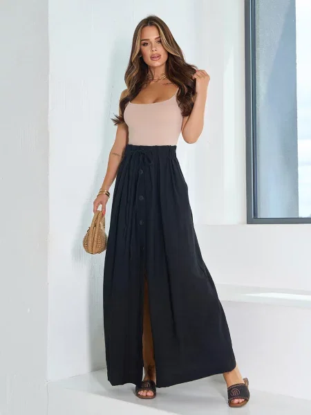 Лляна Спідниця максі ISSA Plus чорний