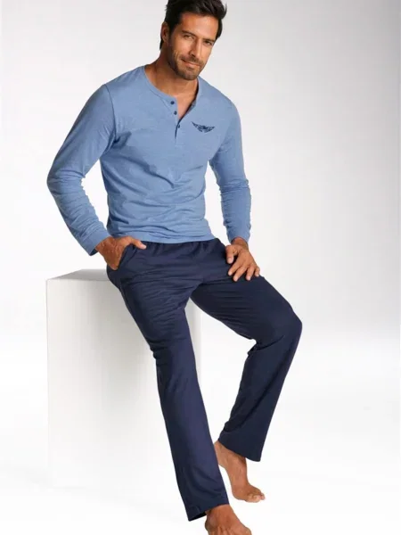 ARIZONA Dolga pižama modra