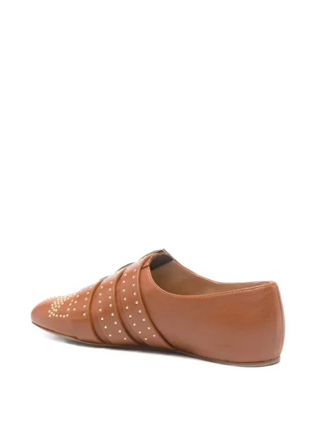 Pantofi Chloé cu cataramă cu tepi maro