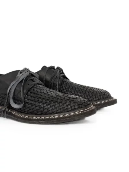 Pantofi derby Guidi din piele negru