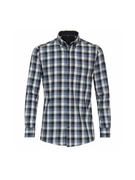 Wielobarwność koszula Casa Moda w kratkę niebieska