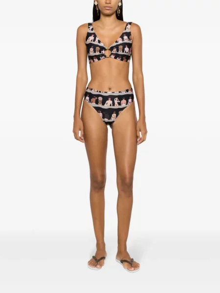 Raštuotas bikinis Amir Slama juoda