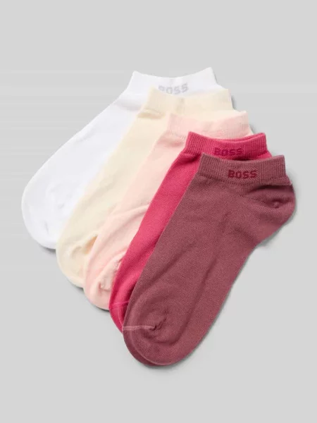 Skarpety do sneakersów w zestawie 5 szt. z detalem z logo Boss bordowe