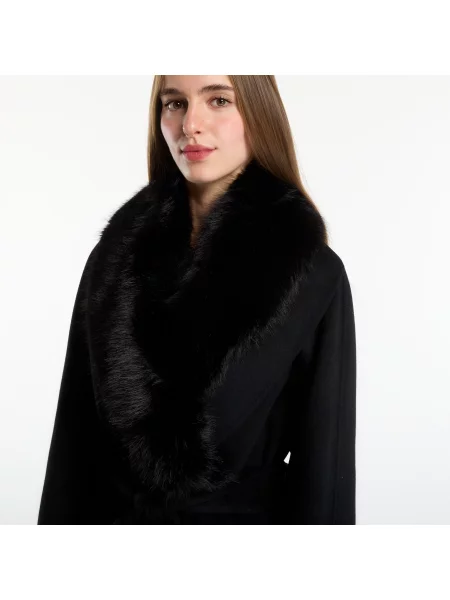 Палто Tommy Hilfiger Df Wool Reg Belted Coat Black 36 черно