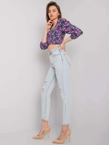 Pantaloni Fashionhunters albastru