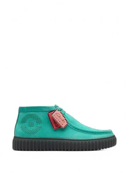 Pantofi Clarks Originals cu șireturi din dantelă verde