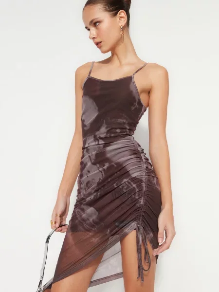 Rochie mini Trendyol din tul gri