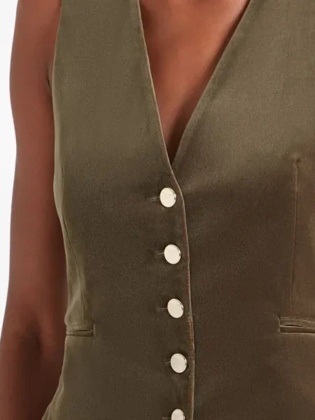 Vestă Temperley London de catifea verde