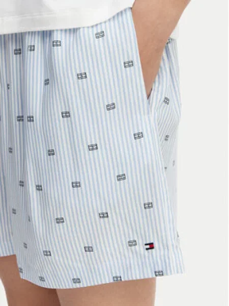 Tommy Hilfiger Underwear Pyžamo režná / světlemodrá / černá bílé