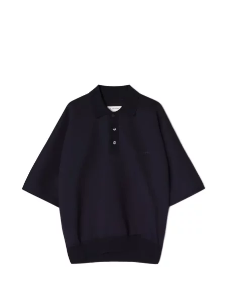 Tricou polo Lanvin cu broderie albastru