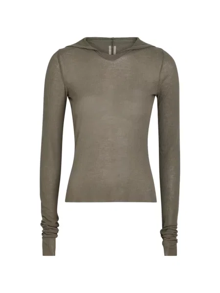 Плетен суичър с качулка Rick Owens сиво