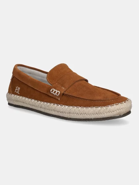 Pepe Jeans espadrile din piele întoarsă TOURIST COAST maro
