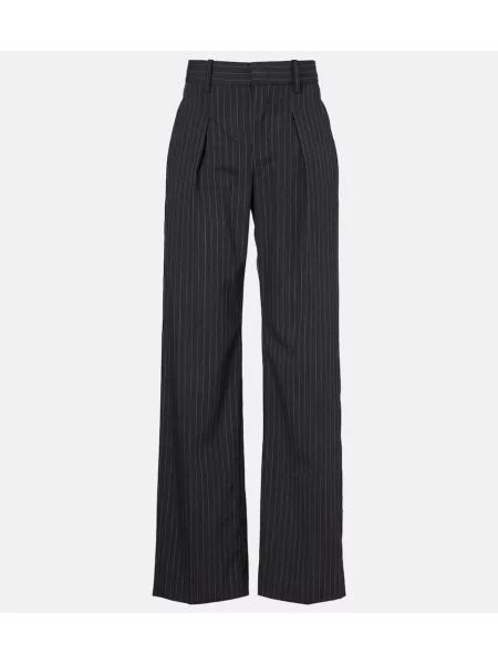 Pantaloni Isabel Marant de lână cu dungi gri