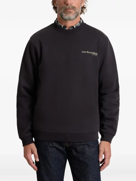 Суитчър Woolrich с принт с кръгло деколте черно