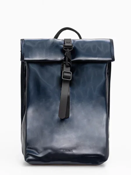 Rains plecak Rolltop Rucksack Mini granatowy duży gładki niebieski