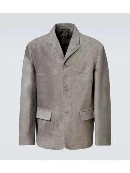 Sacou Lemaire din piele de căprioară gri