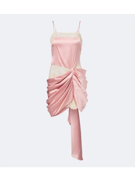 Rochie Xu Zhi din satin drapată roz