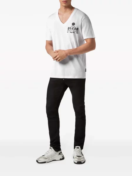 Raštuotas marškinėliai Philipp Plein balta