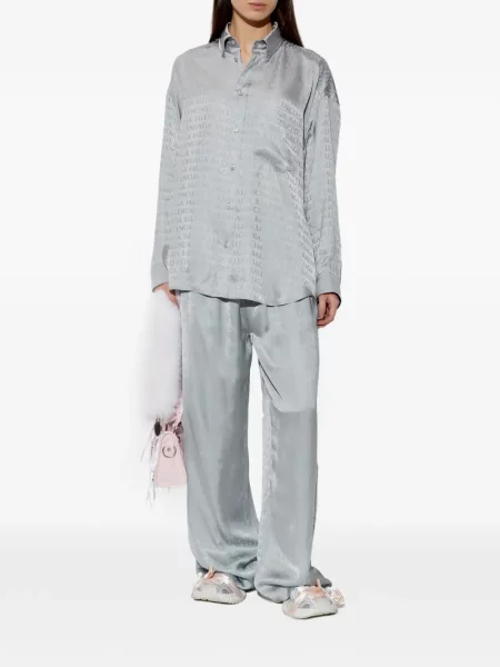 Pantaloni Balenciaga cu imagine albastru