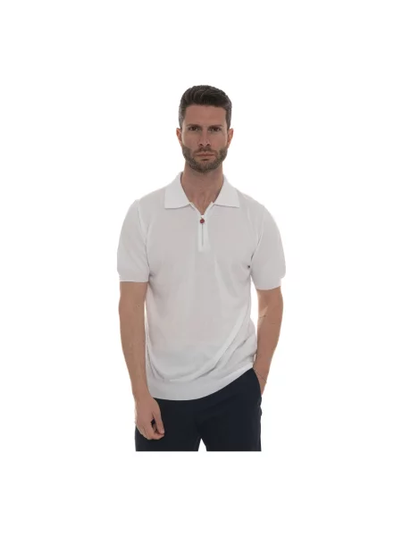 Koszulka polo Kiton z krótkim rękawem biała