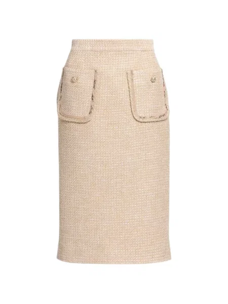 Fustă midi Elie Saab cu imagine din tweed