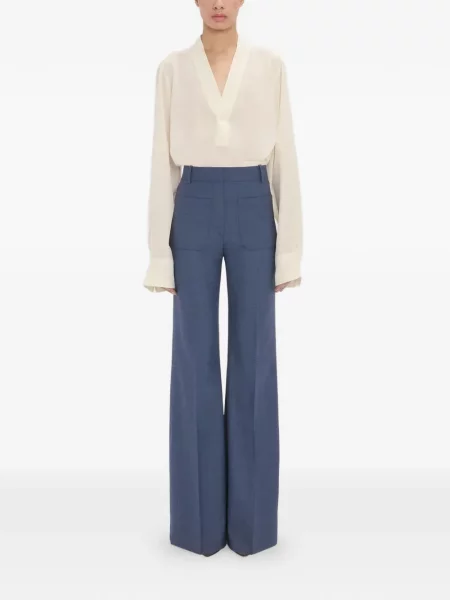 Pantaloni Victoria Beckham albastru