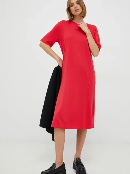 Armani Exchange rochie roz maxi drept negru