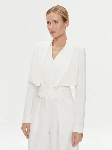 KARL LAGERFELD Set sacou și vestă alb