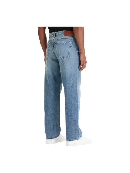 Szerokie jeansy Calvin Klein Jeans niebieskie