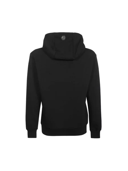 Bluza z kapturem Philipp Plein z kapturem z nadrukiem czarna