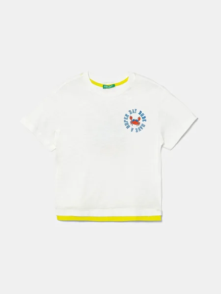 Dječja majica kratkih rukava United Colors of Benetton bijela
