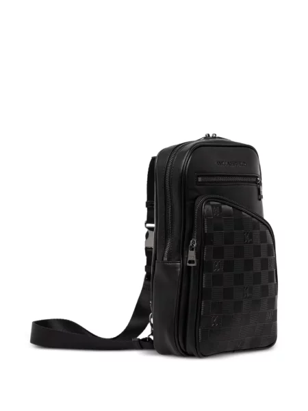 Crossbody torba Karl Lagerfeld s autogramom crna