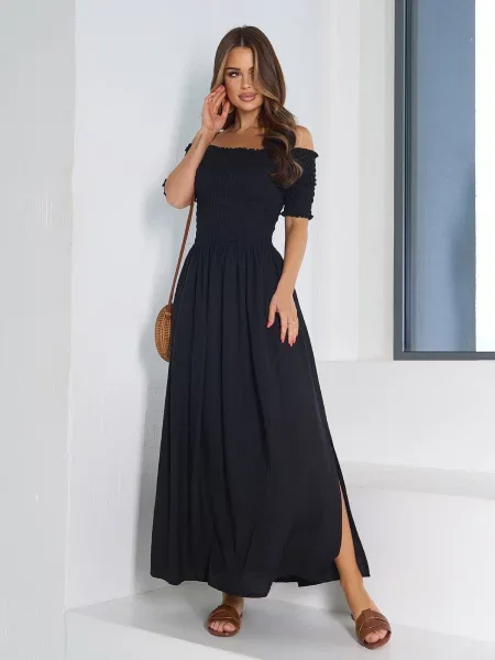 Лляна Сукня максі ISSA Plus чорний