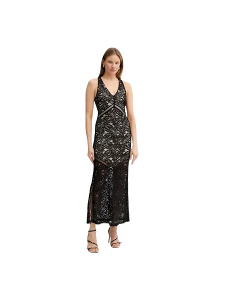 Guess sukienka CHRISTEL maxi dopasowana czarny