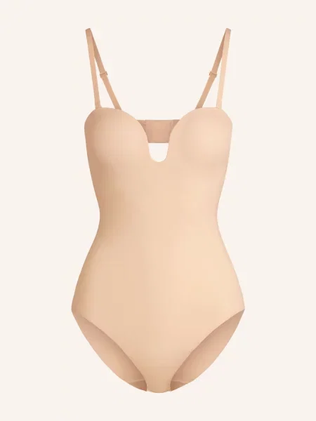 Spanx Tvarující Body Spanxshape™ Suit Your Fancy Strapless Bodysuit béžová