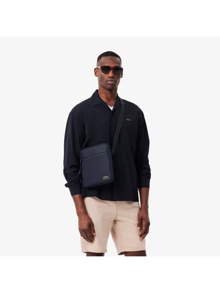 Lacoste Torba Crossover Petit Piqué Średniej Wielkości Zapinana Na granatowa
