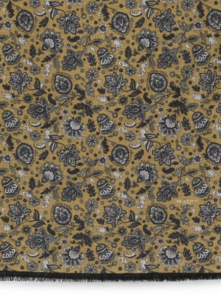 Fular Kiton cu model floral cu imagine verde