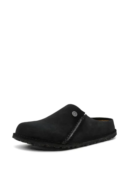 Papuci de casă Birkenstock din piele de căprioară negru