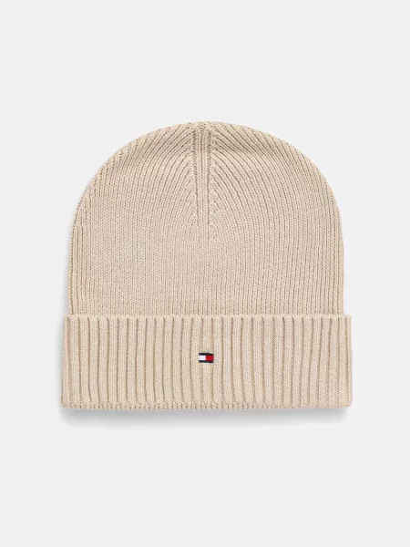 Czapka Tommy Hilfiger z kaszmiru z logo beżowa