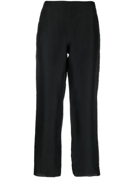 Hedvábné široké kalhoty Giorgio Armani Pre-owned černé