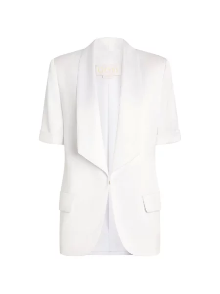 Geacă Genny cu buzunare la mânecă scurtă alb