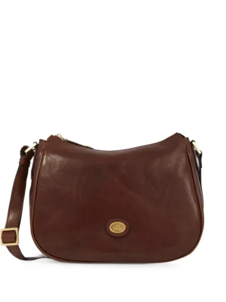 Geanta crossbody The Bridge din piele cu autograf maro