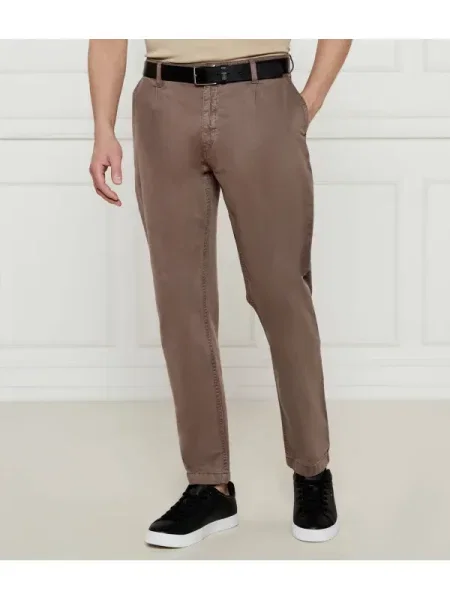 BOSS ORANGE Pantaloni Chino-Pleated | Relaxed fit portocaliu