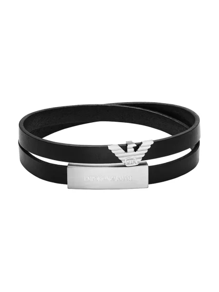 Emporio Armani Zapestnica / srebrna črna